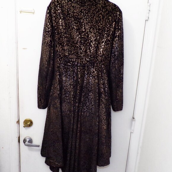 The Pyramid Collection Swing Coat Black Velvet Metallic Leopard size S - Picture 6 of 8